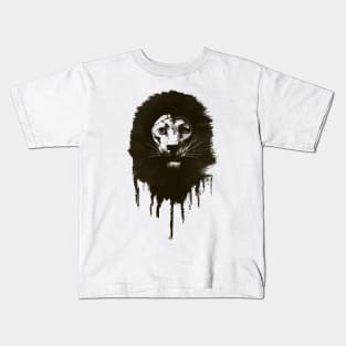 Rebel Lion (Black and White) Kids T-Shirt